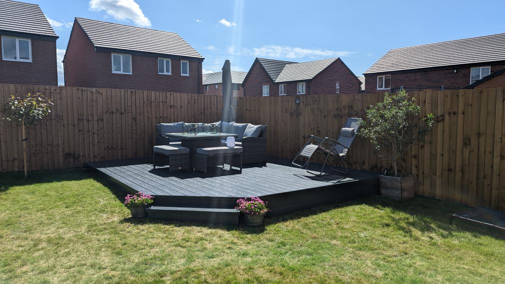 Anthracite Grey UPVC Decking with furniture